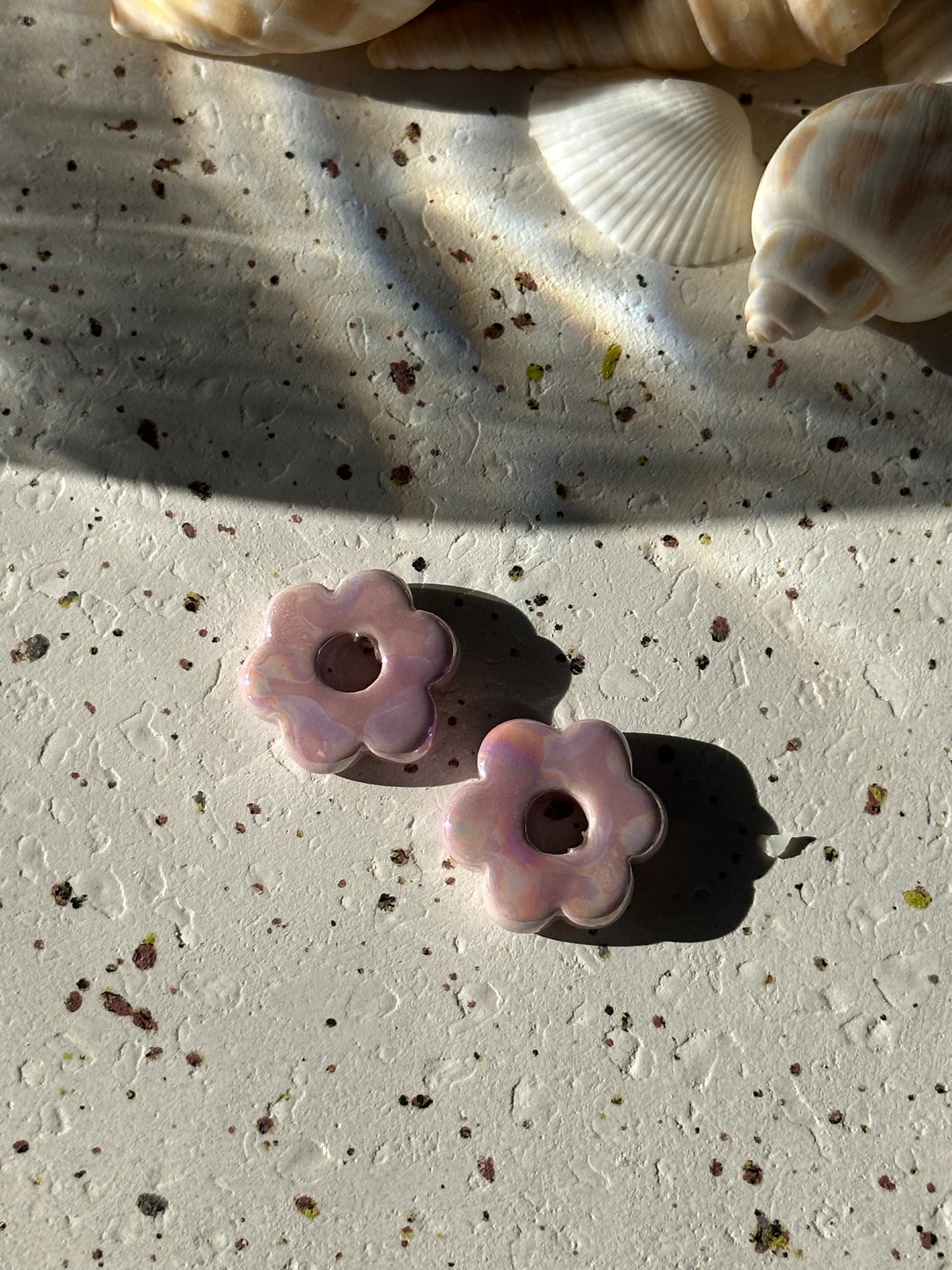 Boucles d'oreilles personnalisables - fleurs en céramique 🇫🇷
